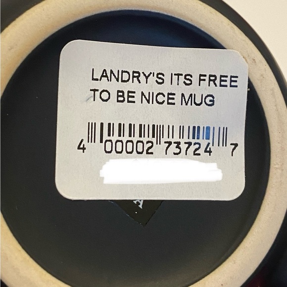 Landry’s Golden Nugget “It’s Free to be Nice” Black Satin Coffee Mug Brand New - Picture 7 of 7